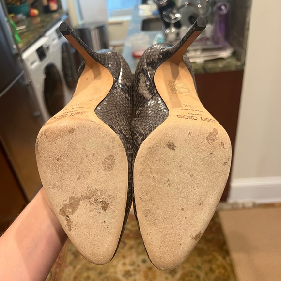 Jimmy Choo Python Closed Toe Heels Size 36 1/2 - Picture 3 of 5